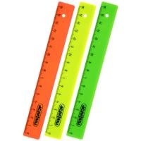 Линейка 16см ПИФАГОР, неон. ассорти