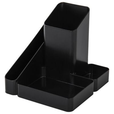 Подставка-органайзер BRAUBERG, 4 отд., черная