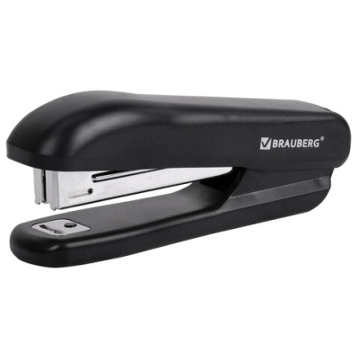 Степлер №10 12л. BRAUBERG"SX-19",антистеплер, черный
