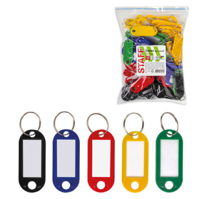 Брелок для ключей STAFF, дл.52мм,окно32х15мм,ассорти