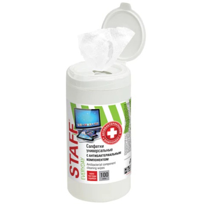 Салфетки антибакт. универс.100шт.STAFF EVERYDAY туба