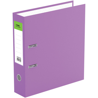 Папка-регистратор 7см СТАММ бумв., сиреневая