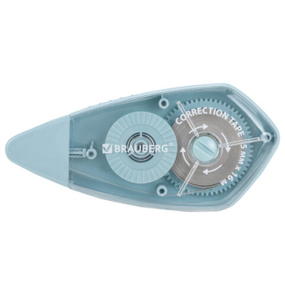Корректирующая лента 5ммх16м BRAUBERG, корпус зелен.