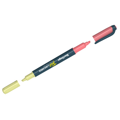 Текстовыделитель двусторонний 0,5-4мм BerlingoТHL220 ваниль/фламинго